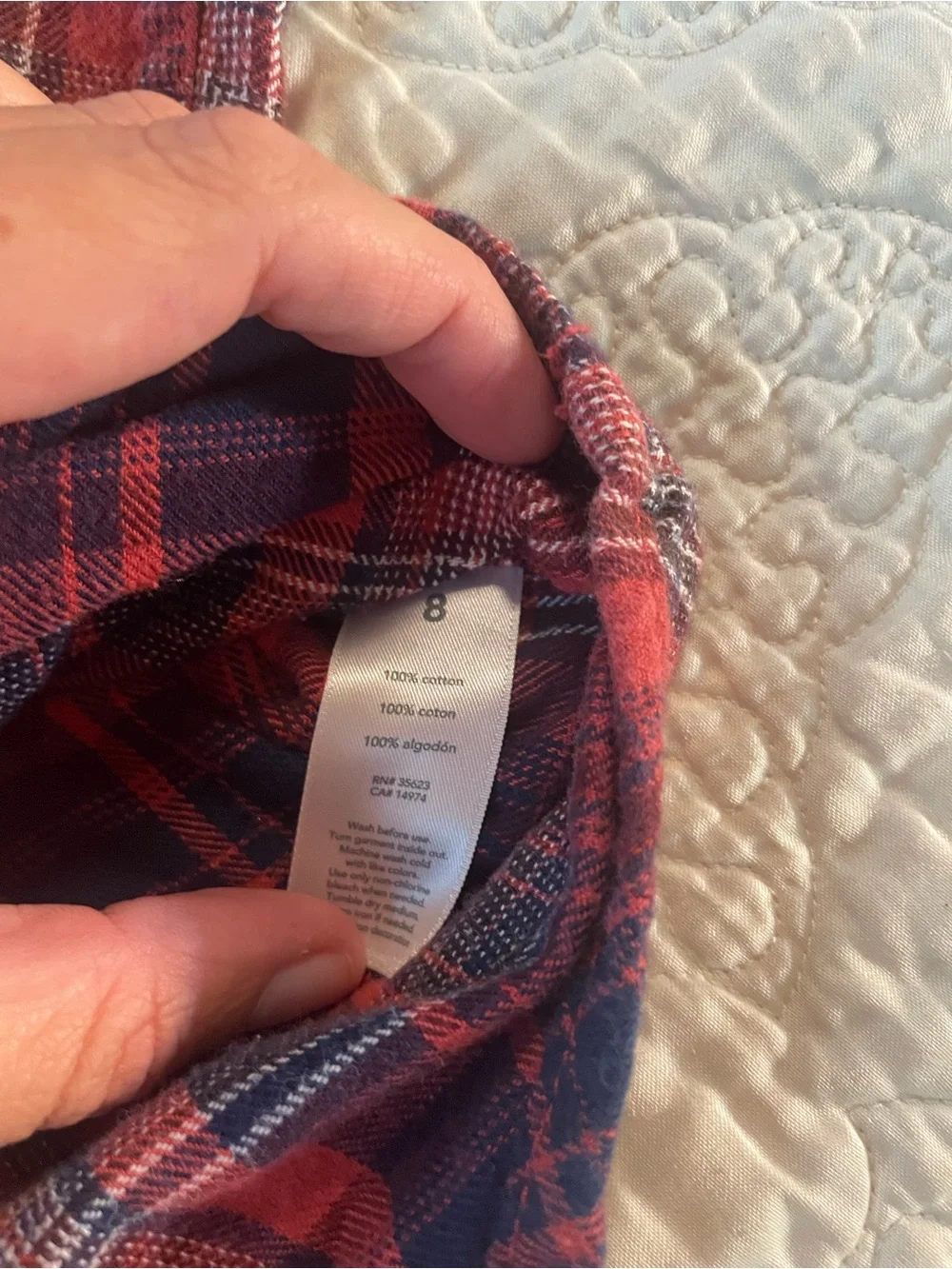 Carter's Red and Blue Plaid Button-Down Flannel Shirt